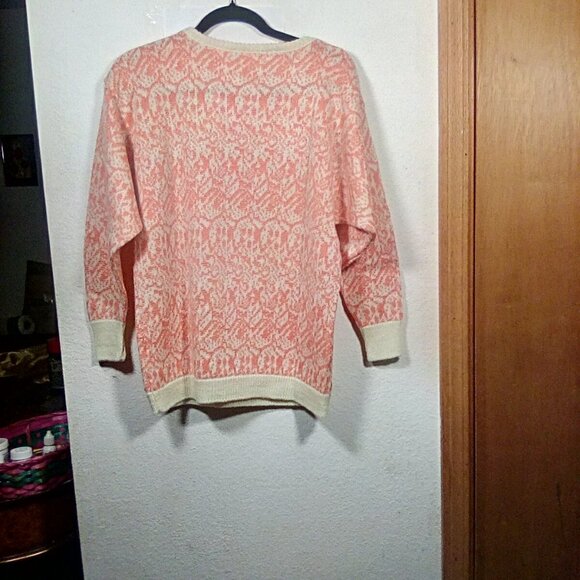 Vintage 90s Streetwear Womens Pastel Orange Longsleeve Knit Sweater Size: M-L - Picture 6 of 13